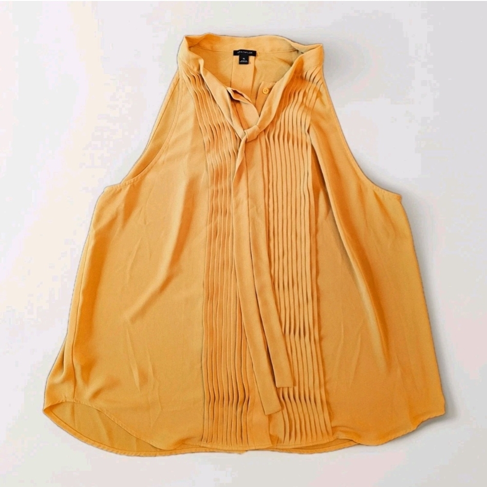 Ann Taylor XL Women's Sleeveless Halter Top With Pleated Front